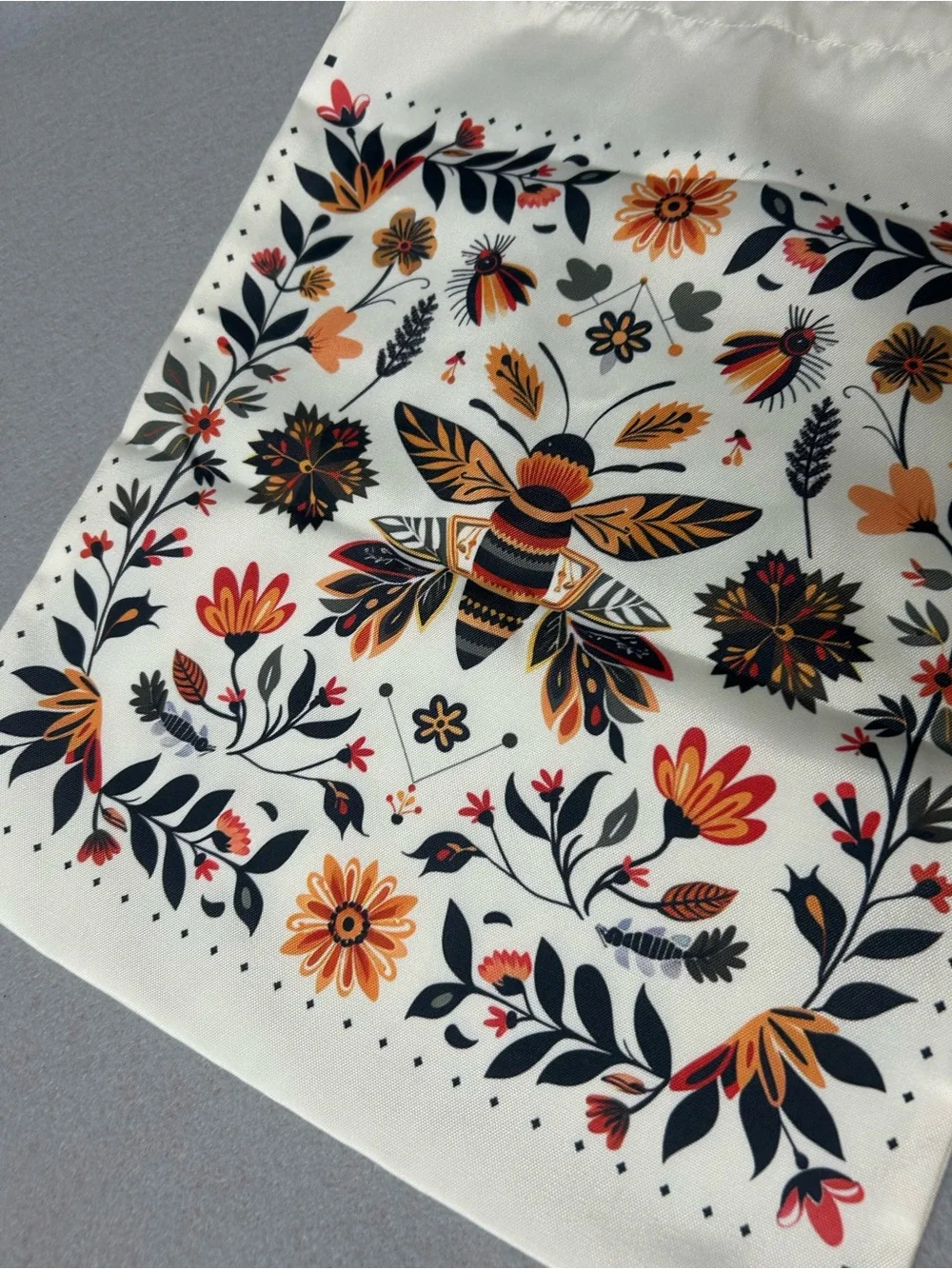 Folk Indie Floral Bee Nylon Tote Bag New